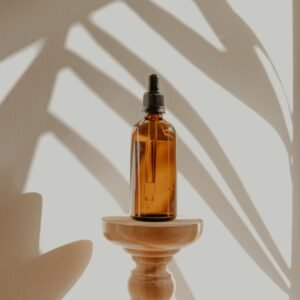 Argan hair serum amber bottle